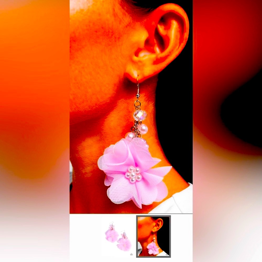 🌸💖🌸 “FASHIONABLE FLOWER GIRL” PINK EARRINGS❗️🌸💖🌸 - Picture 5 of 6
